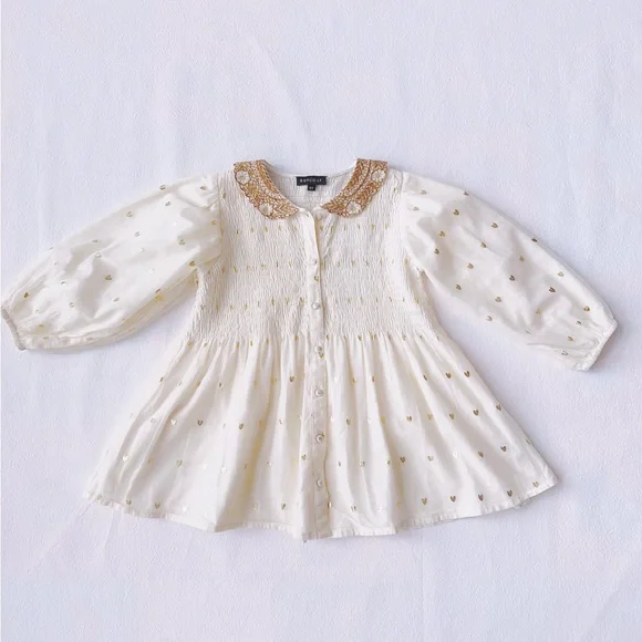 Bonjour diary Tunique Blouse 6Y Bonjour Diary Tunique Blouse 刺繍